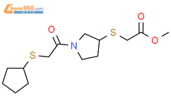 methyl 2-({1-[2-(cyclopentylsulfanyl)acetyl]pyrrolidin-3-yl}sulfanyl)acetate结构式图片|2034578-59-9结构式图片