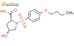 (2R,4R)-1-((4-丁氧基苯基)磺酰)-4-羟基吡咯烷-2-羧酸结构式图片|203994-92-7结构式图片