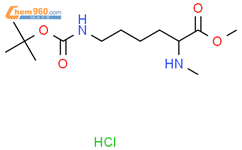 N6-[叔丁氧羰基]-N2-甲基-D-赖氨酸甲酯盐酸盐结构式图片|2044710-35-0结构式图片
