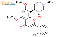2-(2-氯苯基)-8-[(3S,4R)-3-羟基-1-甲基-4-哌啶基]-5,7-二甲氧基-4H-1-苯并吡喃-4-酮结构式图片|205506-16-7结构式图片