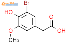 3-溴-4-羟基-5-甲氧基苯乙酸结构式图片|206559-42-4结构式图片