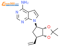 7-((1aR,3aS,4R,6R)-2,2-Dimethyl-6-vinyl-tetrahydro-cyclopenta[1,3]dioxol-4-yl)-7H-pyrrolo[2,3-d]pyrimidin-4-ylamine结构式图片|2086766-03-0结构式图片