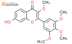 7-羟基-3-甲氧基-2-（3,4,5-三甲氧基苯基）-4H-色烯-4-酮结构式图片|20979-43-5结构式图片