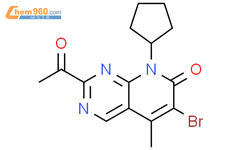 2-乙酰基-6-溴-8-环戊基-5-甲基吡啶并[2,3-d]嘧啶-7(8H)-酮结构式图片|2102411-08-3结构式图片