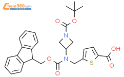 5-[({1-[(tert-butoxy)carbonyl]azetidin-3-yl}({[(9H-fl
uoren-9-yl)methoxy]carbonyl})amino)methyl]thiop
hene-2-carboxylic acid结构式图片|2137633-33-9结构式图片