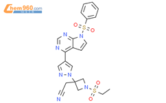 1-(乙基磺酰基)-3-[4-[7-(苯基磺酰基)-7H-吡咯[2,3-d]嘧啶-4-基]-1H-吡唑-1-基]-3-氮杂啶乙腈结构式图片|2138410-64-5结构式图片