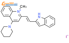2-​[2-​(1H-​吲哚-​2-基)​乙烯基]​-​1-​甲基-​4-​(1-​哌啶基)-​喹啉 碘化物结构式图片|2143937-29-3结构式图片