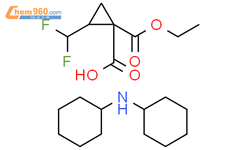 2-(二氟甲基)-1,1-环丙烷二甲酸 1-乙酯  N-环己基环己胺结构式图片|2144787-42-6结构式图片