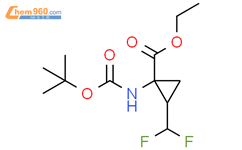 2-(二氟甲基)-1-[[(1,1-二甲基乙氧基)羰基]氨基]-环丙烷羧酸乙酯结构式图片|2144787-43-7结构式图片