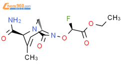 (2S)-2-[[(1R,2S,5R)-2-(氨基羰基)-3-甲基-7-氧-1,6-二氮杂二环[3.2.1]辛基-3-烯-6-基]氧]-2-氟乙酸乙酯结构式图片|2209871-39-4结构式图片
