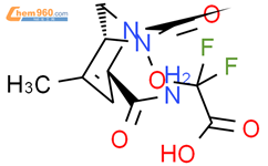 2-[[(1R,2S,5R)-2-(氨基羰基)-4-甲基-7-氧-1,6-二氮杂二环[3.2.1]辛-3-烯-6-基]氧]-2,2-二氟-乙酸，结构式图片|2209872-62-6结构式图片