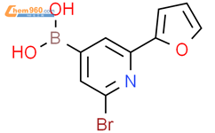 2-溴-6-(2-呋喃)吡啶-4-硼酸结构式图片|2225170-64-7结构式图片