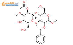 甲基4-O-(2-O-乙酰基-3-O-甲基-α-L-吡喃葡萄糖基)-3,6-二-O-甲基-2-O-(苯基甲基)-α-D-吡喃葡萄糖苷结构式图片|224826-80-6结构式图片