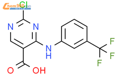 2-氯-4-(3-(三氟甲基)苯基氨基)嘧啶-5-羧酸结构式图片|227449-28-7结构式图片