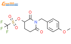 Methanesulfonic acid, 1,1,1-trifluoro-, 1-[(4-methoxyphenyl)methyl]-2,6-dioxo-3-piperidinyl ester结构式图片|2304754-47-8结构式图片