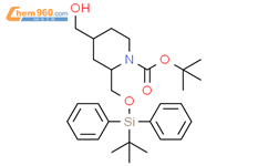 tert-butyl 2-[[tert-butyl(diphenyl)silyl]oxymethyl]-4-(hydroxymethyl)piperidine-1-carboxylate结构式图片|2306269-39-4结构式图片