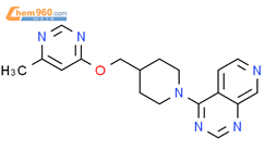 4-[4-[[(6-甲基-4-嘧啶基)氧基]甲基]-1-哌啶基]吡啶并[3,4-d]嘧啶结构式图片|2309734-09-4结构式图片