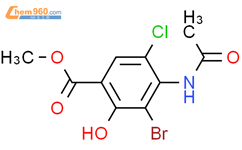 4-甲基-乙酰氨基-3-溴-5-氯-2-羟基-苯甲酸酯结构式图片|232941-14-9结构式图片