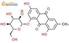 大黄素-8-Β-D-吡喃葡萄糖苷结构式图片|23313-21-5结构式图片