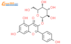 山柰酚-3-O-半乳糖苷结构式图片|23627-87-4结构式图片