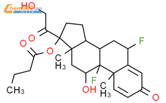 6a,9-二氟-11b,17,21-三羟基孕甾-1,4-二烯-3,20-二酮 17-丁酸酯结构式图片|23640-96-2结构式图片