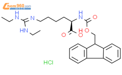 N6-[(乙胺)(乙胺)甲基]- N2-[(9H-芴-9-甲氧基)羰基]-D-赖氨酸 盐酸盐结构式图片|2410074-42-7结构式图片