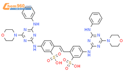 Benzenesulfonic acid,2,2'-(1,2-ethenediyl)bis[5-[[4-(4-morpholinyl)-6-(phenylamino)-1,3,5-triazin-2-yl]amino]-结构式图片|24231-46-7结构式图片