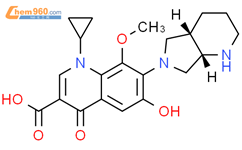 1-​环丙基-​1,​4-​二氢-​6-​羟基-​8-​甲氧基-​7-​[(4aS,​7aS)​-​八氢-​6H-​吡咯烷 [3,​4-​b]​ 吡啶 -​6-​基]​-​4-​氧代-3-​喹啉羧酸结构式图片|2445515-66-0结构式图片