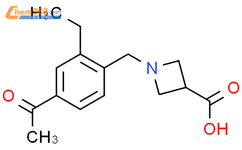 1-[(4-乙酰基-2-乙基苯基)甲基]-3-氮杂环丁烷羧酸结构式图片|2474774-17-7结构式图片