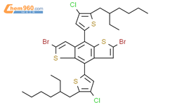 2,6-二溴-4,8-双(4-氯-5-(2-乙基己基)噻吩基)苯并[1,2-b:4,5-b']二噻吩结构式图片|2489562-49-2结构式图片