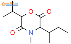 2,5-Morpholinedione, 4-methyl-6-(1-methylethyl)-3-(1-methylpropyl)-结构式图片|2503-14-2结构式图片
