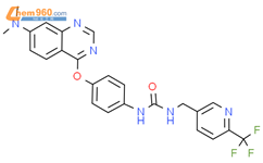 N-[4-[[7-（二甲基氨基）-，4-喹唑啉基]-氧基]-苯基]-[[6-（三氟甲基）-3-吡啶基]-甲基]-尿素，结构式图片|2503015-75-4结构式图片