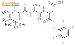 S)-3-((s)-2-(2-(2-叔丁基苯基氨基)-2-氧代乙酰氨基)丙酰胺)-4-氧代-5-(2,3,5,6-四氟苯氧基)戊酸结构式图片|254750-02-2结构式图片