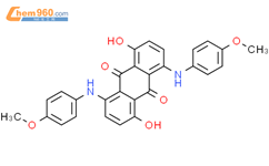 1,5-二羟基-4,8-双[(4-甲氧基苯基)氨基]-9,10-蒽二酮结构式图片|25632-24-0结构式图片
