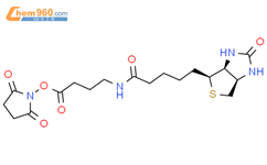 2,5-Dioxopyrrolidin-1-yl 4-(5-((3aS,4S,6aR)-2-oxohexahydro-1H-thieno[3,4-d]imidazol-4-yl)pentanamido)butanoate结构式图片|258289-54-2结构式图片