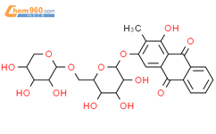 9,10-蒽二酮，1-羟基-2-甲基-3-[（6-O-b-D-吡喃木糖基-b-D-吡喃葡萄糖基）氧]-结构式图片|26388-47-6结构式图片