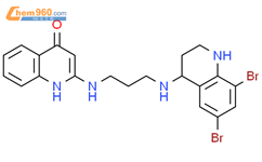 2-[[3-[(6,8-二溴-1,2,3,4-四氢-4-喹啉基)氨基]丙基]氨基]-4(1H)-喹啉酮结构式图片|263896-10-2结构式图片