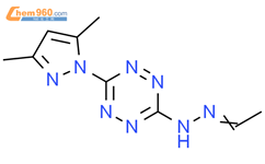 Acetaldehyde, 2-[6-(3,5-dimethyl-1H-pyrazol-1-yl)-1,2,4,5-tetrazin-3-yl]hydrazone结构式图片|269065-88-5结构式图片