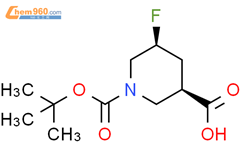 顺式-5-氟-哌啶-1,3-二羧酸1-叔丁酯结构式图片|2703746-42-1结构式图片