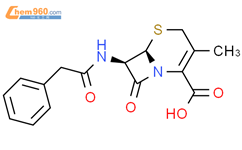 7-苯乙酰胺基-3-甲基-8-氧代-5-硫杂-1-氮杂双环[4.2.0]辛-2-烯-2-甲酸结构式图片|27255-72-7结构式图片