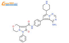 N-​[4-​[4-​氨基-​7-​(4-​哌啶基）​吡咯并[2，​1-​f]（函数）​[1,​2.​4]​三嗪-​5-​[基]​苯基]​-​2.​4.​6.​7-​四氢的-​2-​氧代-​1-​苯基-1H-​吡唑并[5，​1-​c）​[1,​4]​恶嗪-​3-​甲酰胺，结构式图片|2758062-17-6结构式图片