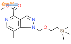 7-甲基-1-[[2-（三甲基甲硅烷基）乙氧基]甲基]-1H-吡唑并[4,3-c]吡啶-4-羧酸甲酯结构式图片|2842017-45-0结构式图片