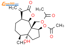 Azuleno[4,5-b]furan-2(3H)-one,9-(acetyloxy)-9a-[(acetyloxy)methyl]decahydro-6a-hydroxy-6-methyl-3-methylene-,(3aS,6S,6aR,9S,9aS,9bR)-结构式图片|28587-46-4结构式图片