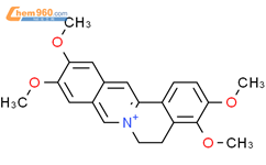 Dibenzo[a,g]quinolizinium,5,6-dihydro-3,4,10,11-tetramethoxy- (9CI)结构式图片|286000-57-5结构式图片