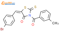 5-[(4-溴苯基)亚甲基]-3-(3-甲基苯甲酰基)-2-硫代-4-噻唑烷酮结构式图片|313659-84-6结构式图片