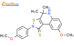 4,5-二氢-8-甲氧基-2-(4-甲氧基苯基)-4,4-二甲基异噻唑并[5,4-c]喹啉-1(2H)-硫酮结构式图片|330440-10-3结构式图片