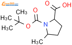 (2S,5S)-N-Boc-5-甲基吡咯烷-2-甲酸结构式图片|334769-80-1结构式图片