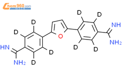 4,4'-(Furan-2,5-diyl)bis[(2,3,5,6-2H4)benzamidine]结构式图片|336786-81-3结构式图片