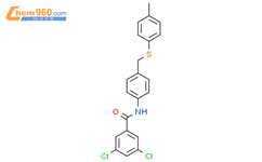 3,5-Dichloro-N-(4-{[(4-methylphenyl)sulfanyl]methyl}phenyl)benzamide结构式图片|338398-73-5结构式图片
