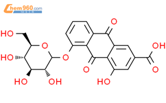大黄酸-8-O-β-D-葡萄糖苷结构式图片|34298-86-7结构式图片